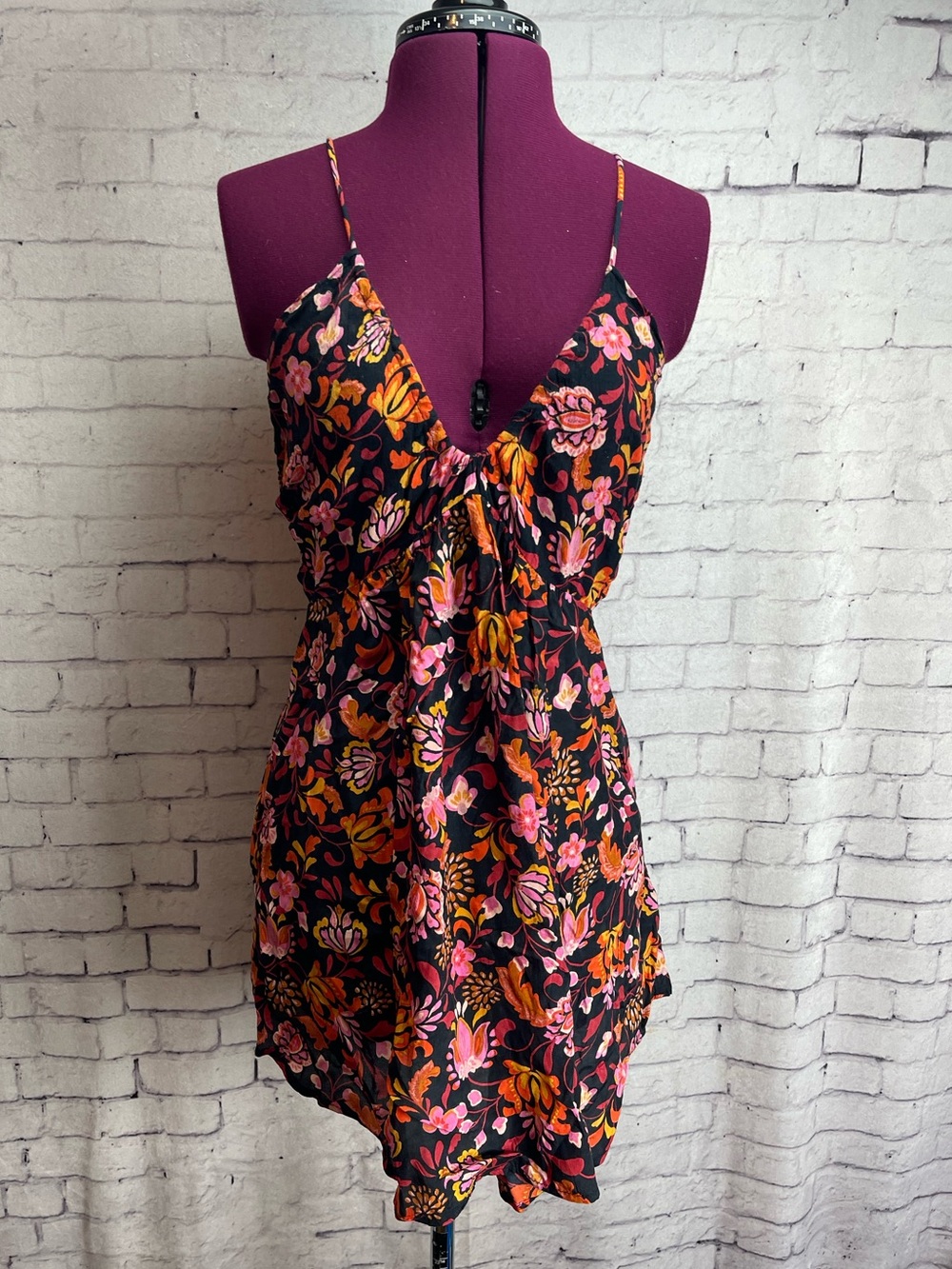 Free people pixie tunic dark colors mini dress size small